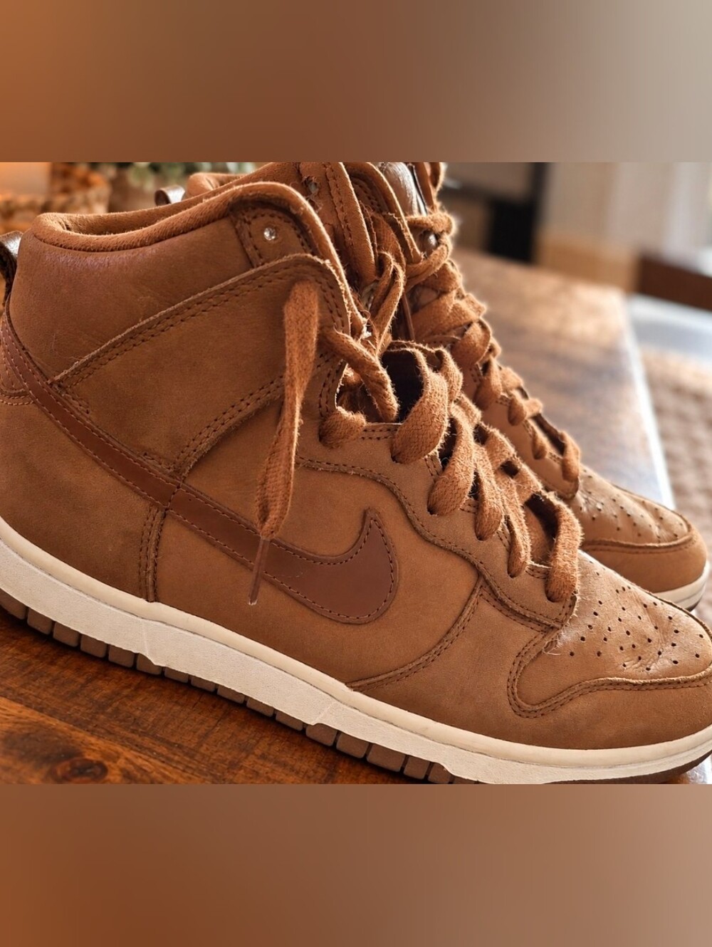 Nike Men's Tan Suede High-Top Sneakers